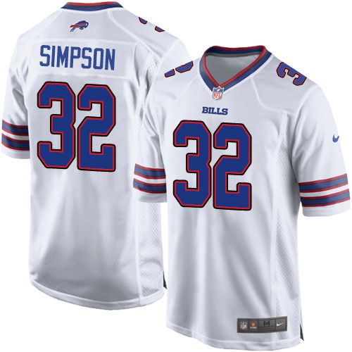 Nike Bills #32 O. J. Simpson White Youth Stitched NFL New Elite Jersey - Click Image to Close